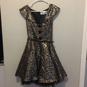 Tatyana Gold Retro Pin-Up Dress